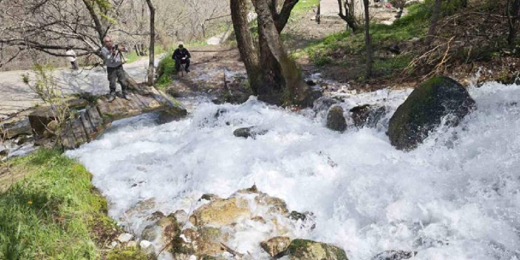 Kar suları eriyince coştu! Beyazsu Şelalesi göz kamaştırdı 2